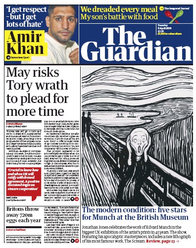 The Guardian Newspaper Front Page for 9 April 2019