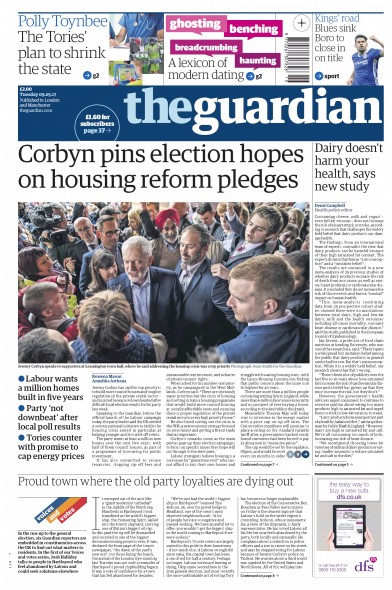 The Guardian Newspaper Front Page for 9 May 2017
