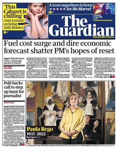 The Guardian (UK) Newspaper Front Page for 9 June 2022