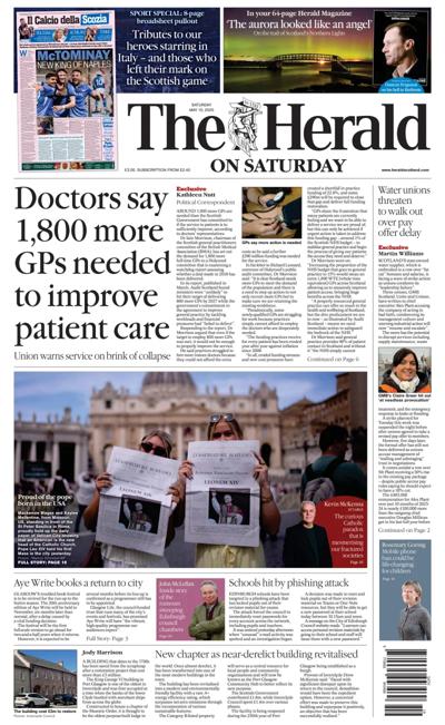 The Herald (UK) Newspaper Front Page for 10 May 2025