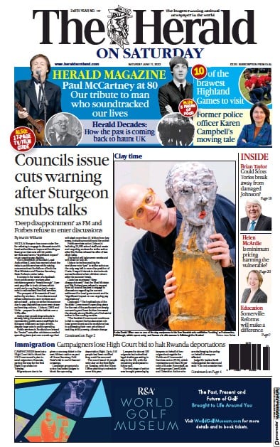 The Herald (UK) Newspaper Front Page for 11 June 2022