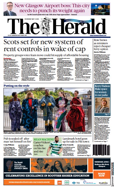 The Herald (UK) Newspaper Front Page for 17 May 2023