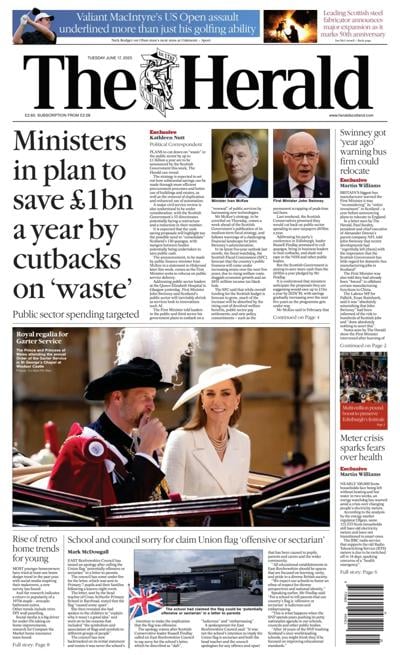 The Herald Newspaper Front Page for 17 June 2025