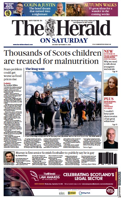 The Herald (UK) Newspaper Front Page for 17 September 2022