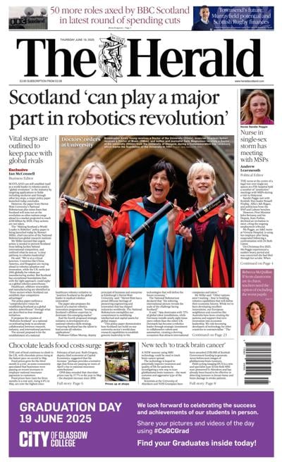 The Herald Newspaper Front Page for 19 June 2025