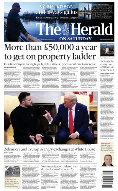 The Herald (UK) Newspaper Front Page for 1 March 2025