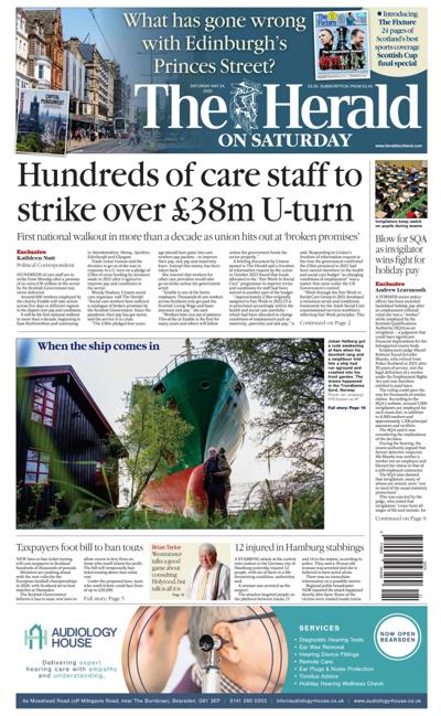The Herald (UK) Newspaper Front Page for 24 May 2025