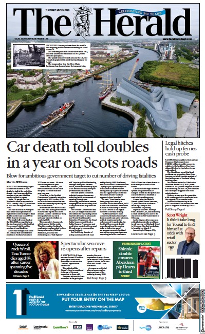 The Herald (UK) Newspaper Front Page for 25 May 2023