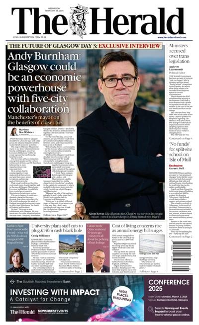 The Herald (UK) Newspaper Front Page for 26 February 2025