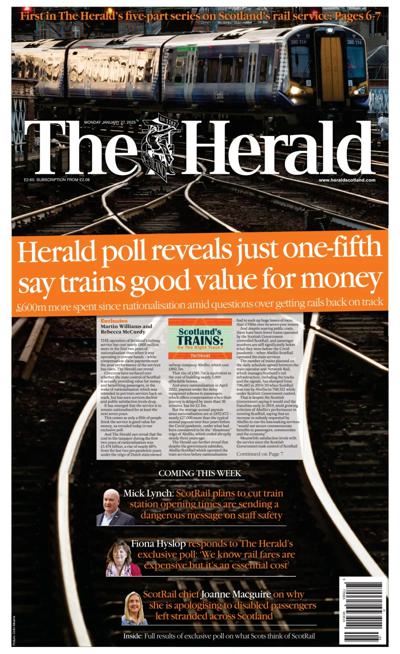The Herald (UK) Newspaper Front Page for 27 January 2025