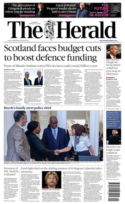 The Herald (UK) Newspaper Front Page for 27 February 2025