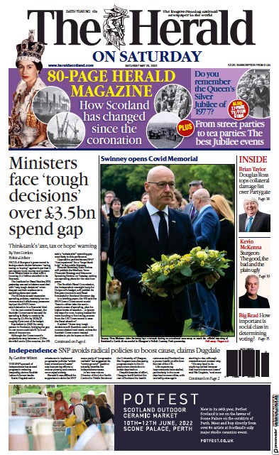 The Herald (UK) Newspaper Front Page for 28 May 2022