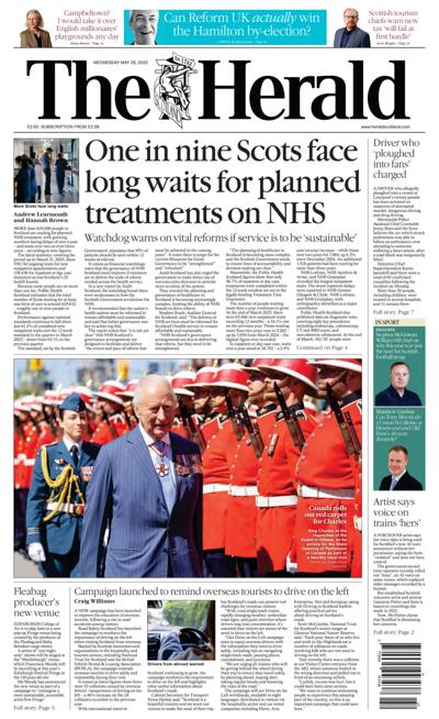 The Herald (UK) Newspaper Front Page for 28 May 2025