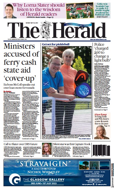 The Herald (UK) Newspaper Front Page for 29 May 2023