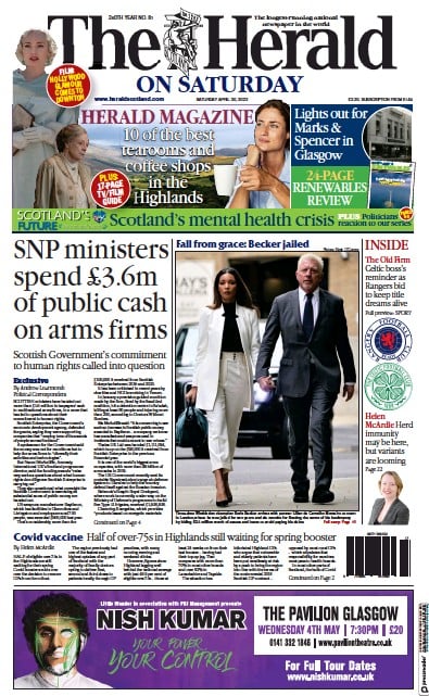 The Herald (UK) Newspaper Front Page for 30 April 2022