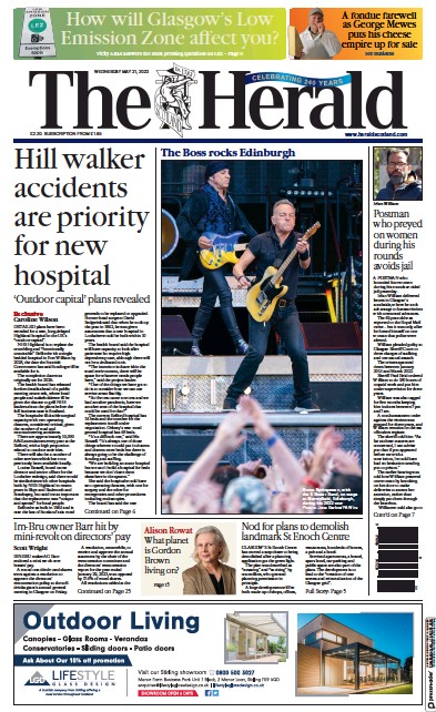The Herald (UK) Newspaper Front Page for 31 May 2023