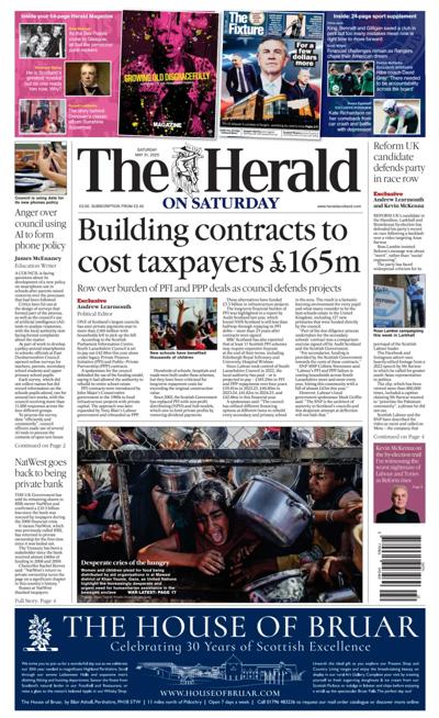 The Herald (UK) Newspaper Front Page for 31 May 2025