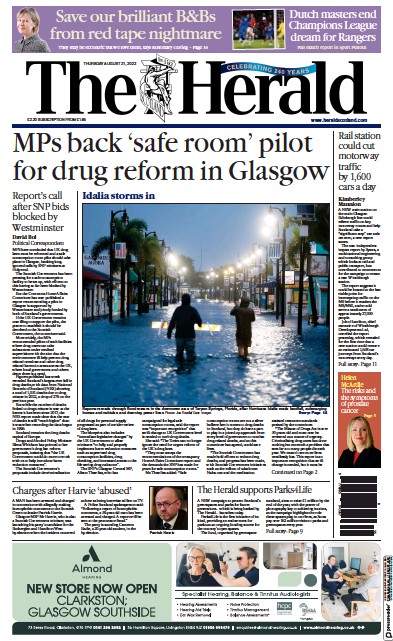 The Herald (UK) Newspaper Front Page for 31 August 2023
