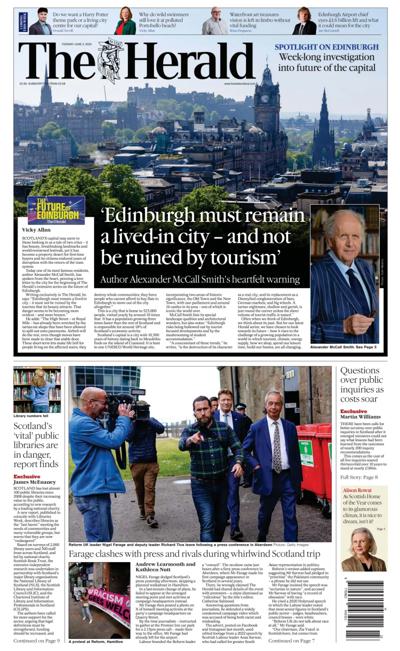 The Herald (UK) Newspaper Front Page for 3 June 2025