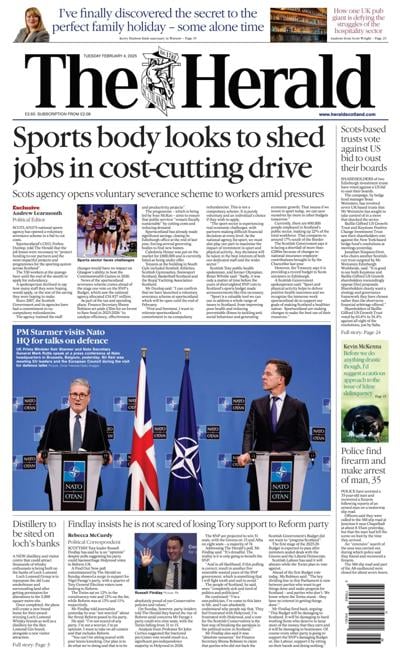 The Herald (UK) Newspaper Front Page for 4 February 2025