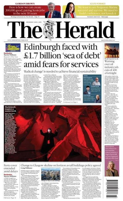 The Herald (UK) Newspaper Front Page for 4 June 2025