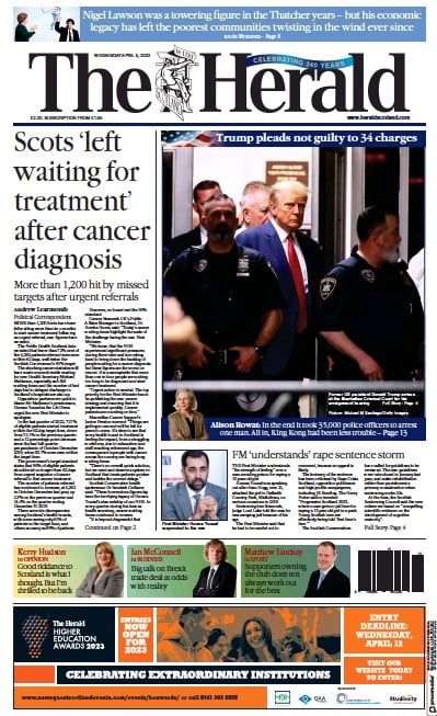 The Herald (UK) Newspaper Front Page for 5 April 2023