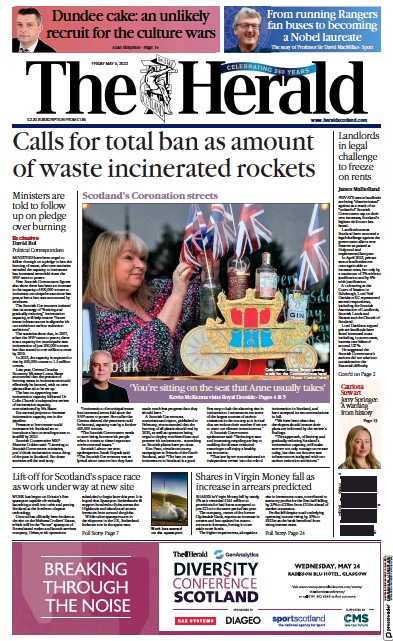 The Herald (UK) Newspaper Front Page for 5 May 2023