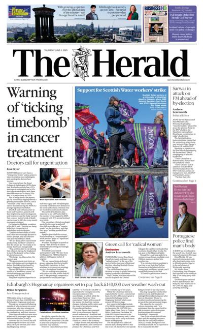 The Herald (UK) Newspaper Front Page for 5 June 2025