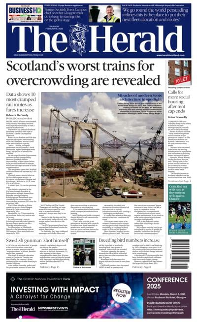 The Herald (UK) Newspaper Front Page for 6 February 2025