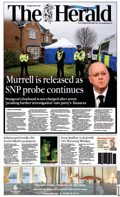 The Herald (UK) Newspaper Front Page for 6 April 2023