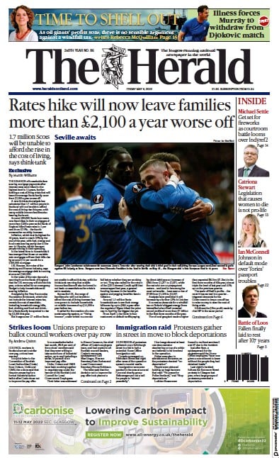 The Herald (UK) Newspaper Front Page for 6 May 2022