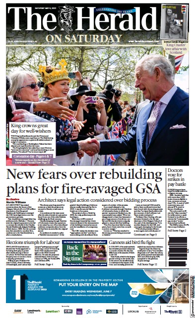The Herald (UK) Newspaper Front Page for 6 May 2023
