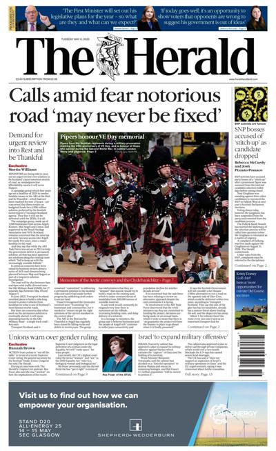 The Herald (UK) Newspaper Front Page for 6 May 2025