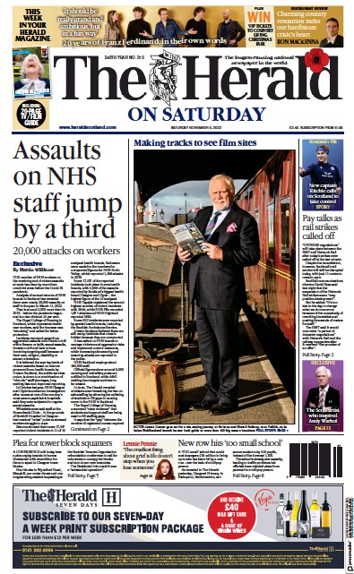 The Herald (UK) Newspaper Front Page for 7 November 2022