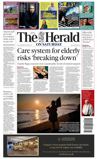 The Herald (UK) Newspaper Front Page for 7 June 2025