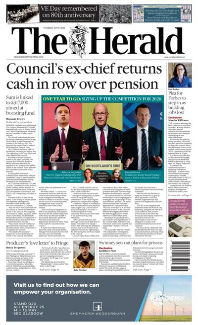 The Herald (UK) Newspaper Front Page for 8 May 2025