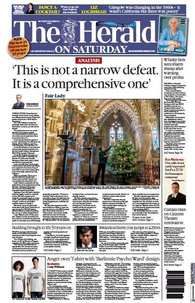 The Herald (UK) Newspaper Front Page for 9 December 2023