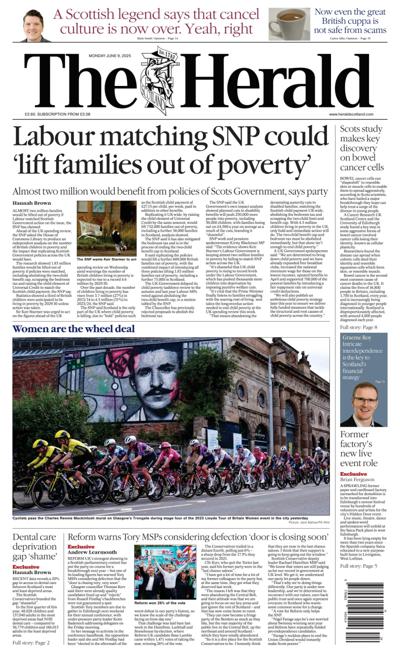 The Herald (UK) Newspaper Front Page for 9 June 2025