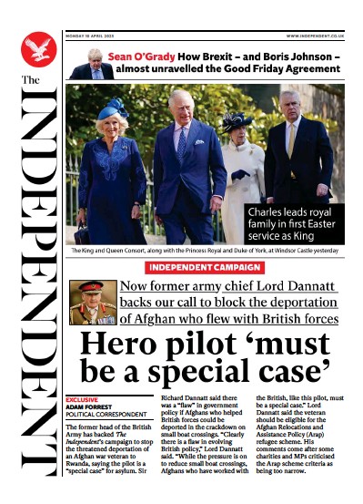 The Independent (UK) Newspaper Front Page for 10 April 2023