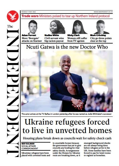 The Independent (UK) Newspaper Front Page for 10 May 2022
