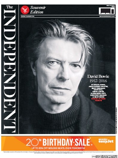 The Independent (UK) Newspaper Front Page for 12 January 2016