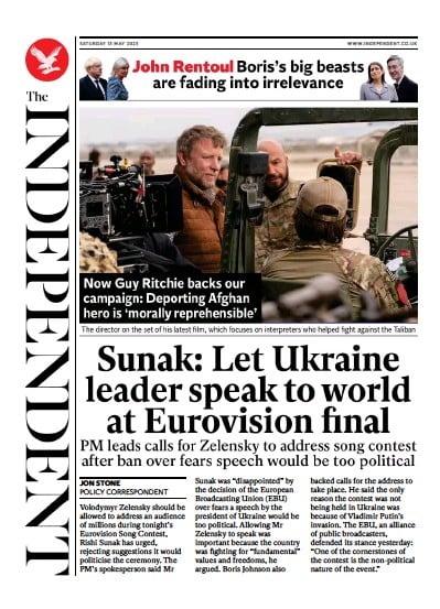 The Independent (UK) Newspaper Front Page for 14 May 2023