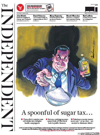 The Independent Newspaper Front Page for 17 March 2016