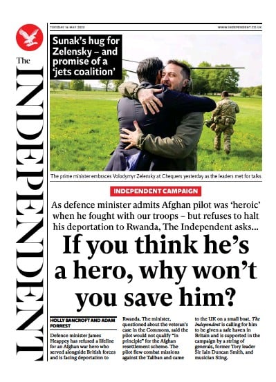 The Independent (UK) Newspaper Front Page for 17 May 2023
