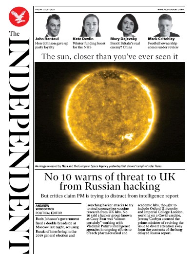 The Independent Newspaper Front Page for 17 July 2020