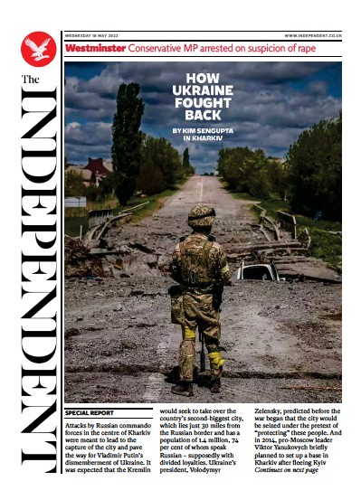 The Independent (UK) Newspaper Front Page for 19 May 2022
