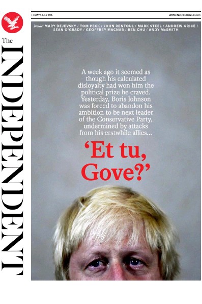 The Independent Newspaper Front Page for 1 July 2016