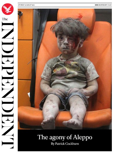 The Independent Newspaper Front Page for 20 August 2016
