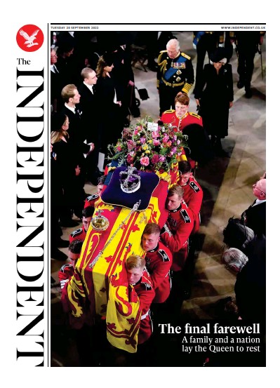 The Independent (UK) Newspaper Front Page for 21 September 2022