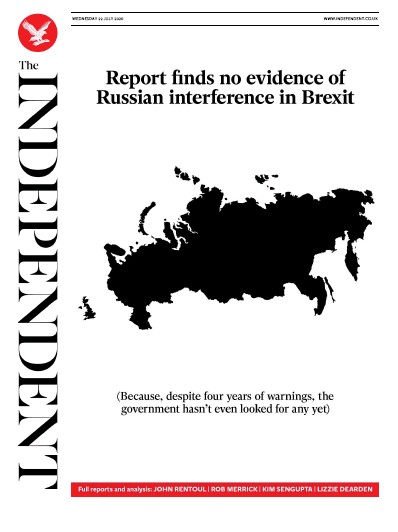 The Independent Newspaper Front Page for 22 July 2020